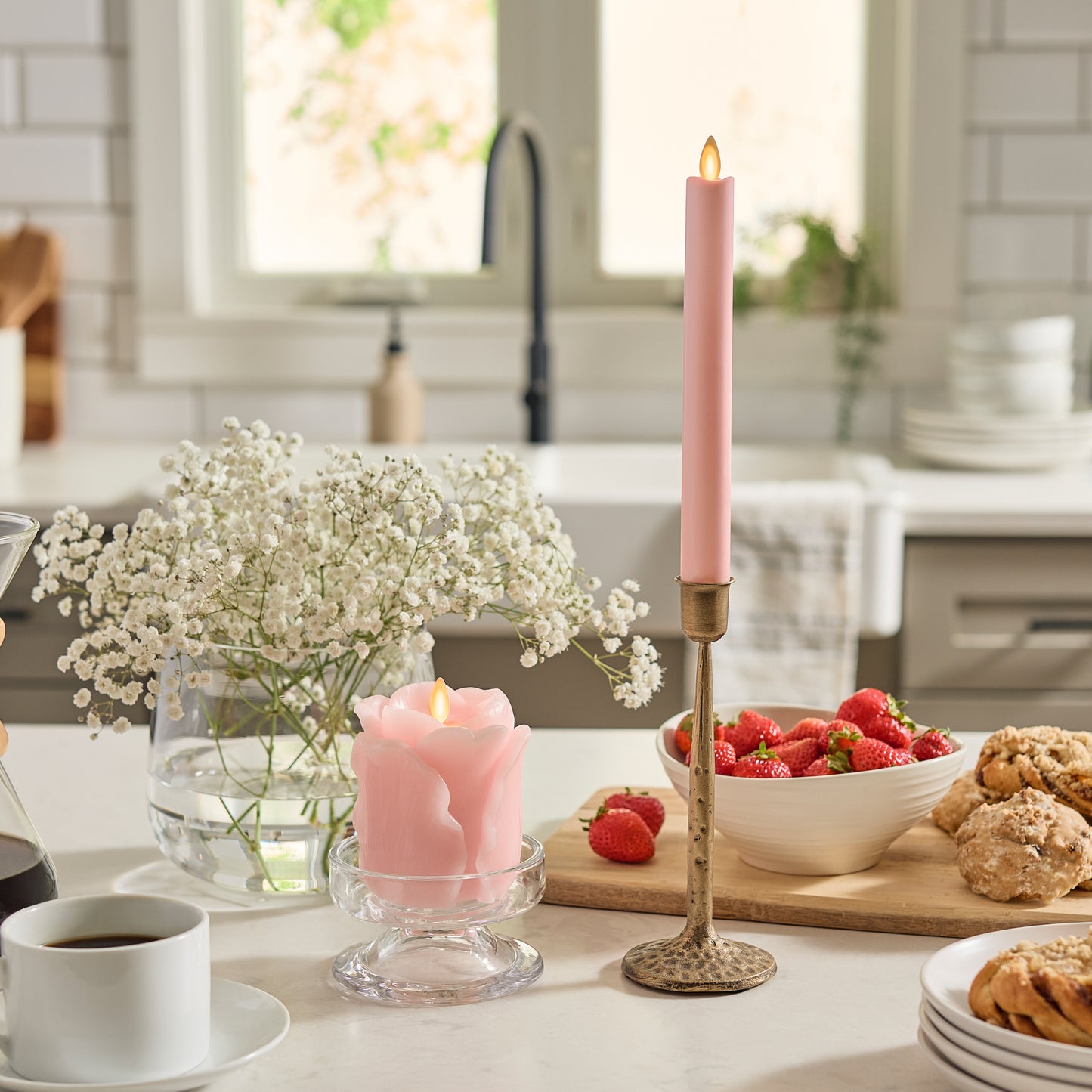 Crystal Rose Flameless Candle Rose Bud