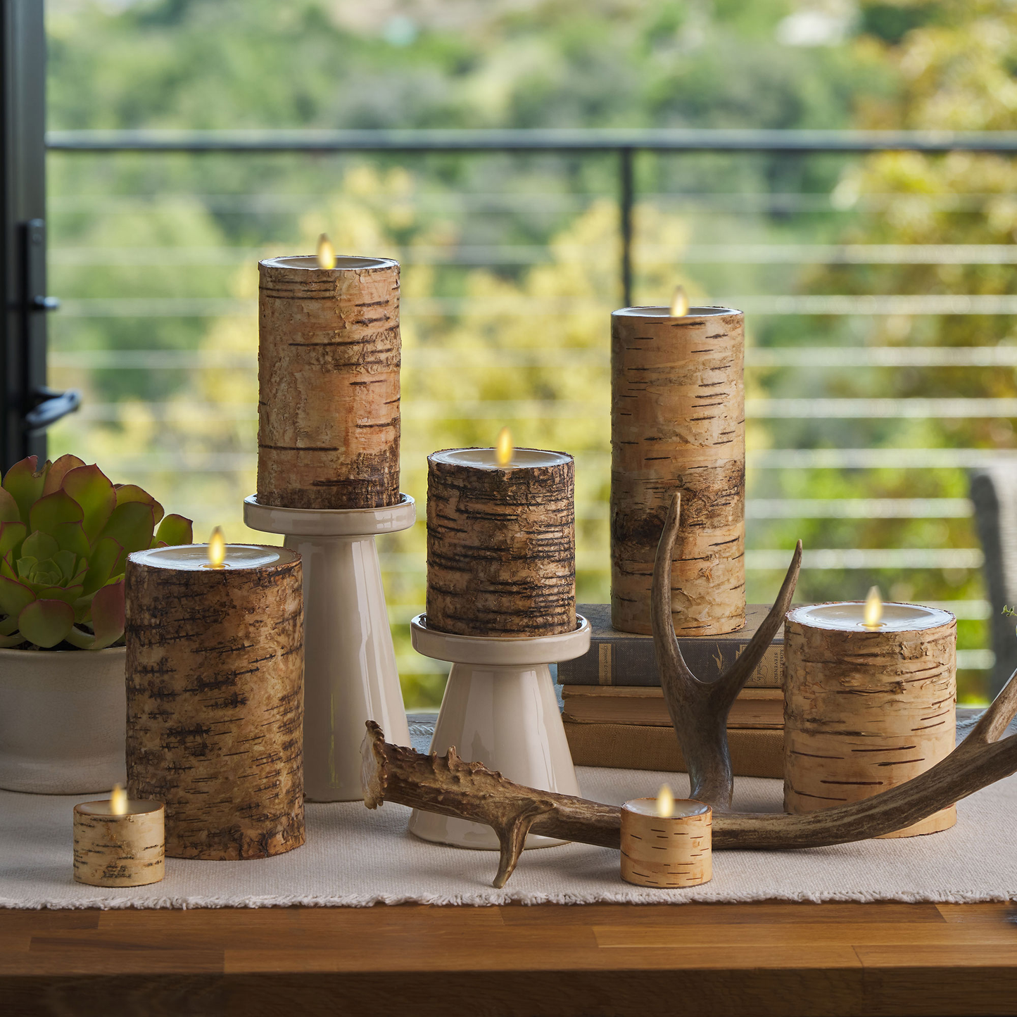 An image of Luminara's birch flameless candles