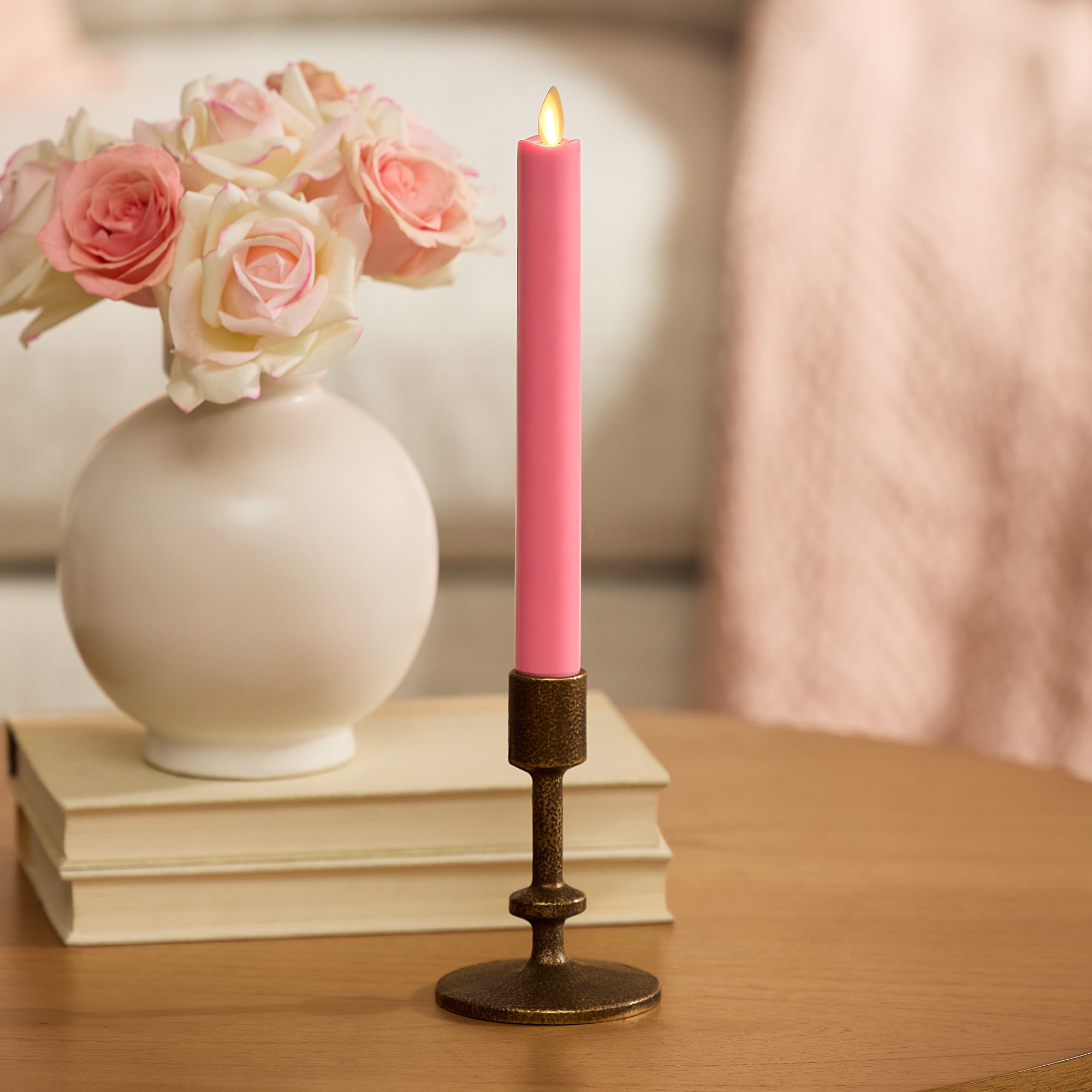 Sweet Pink Flameless Candle Taper – Luminara