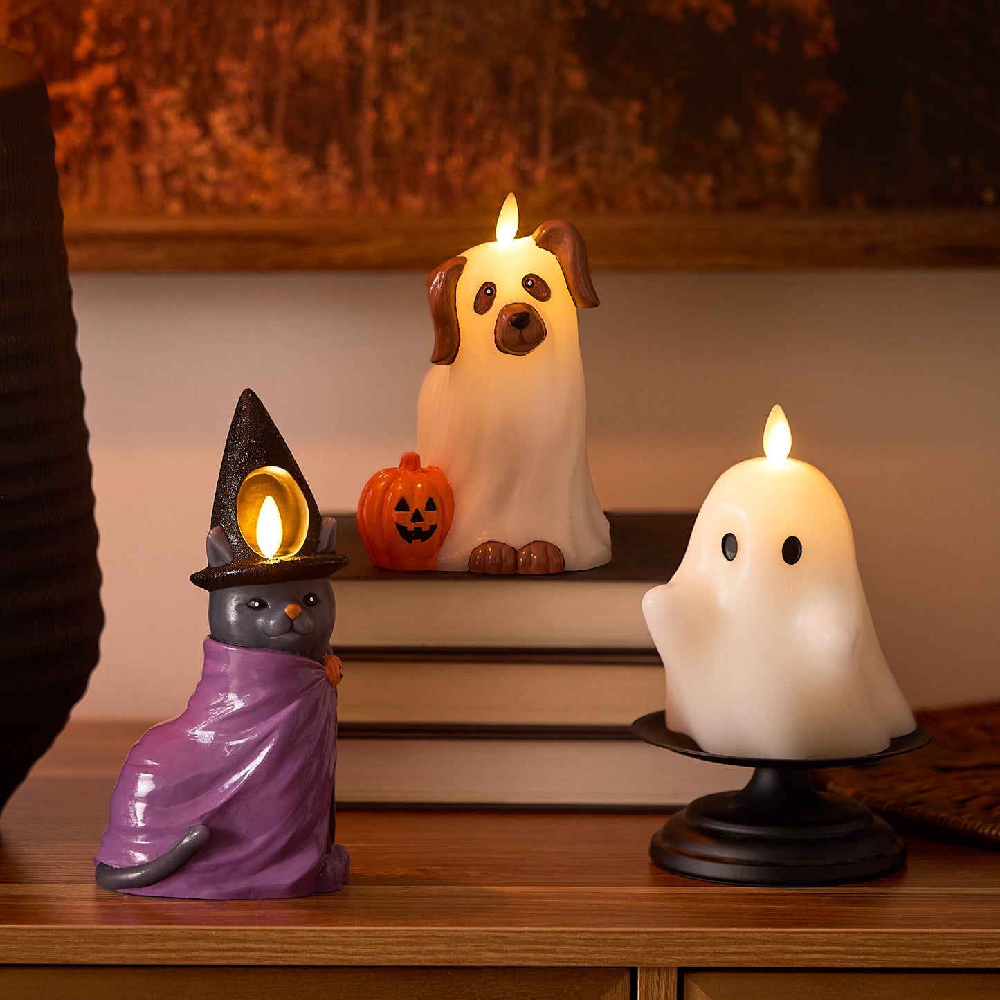 Bright White Flameless Candle Spooky Ghost