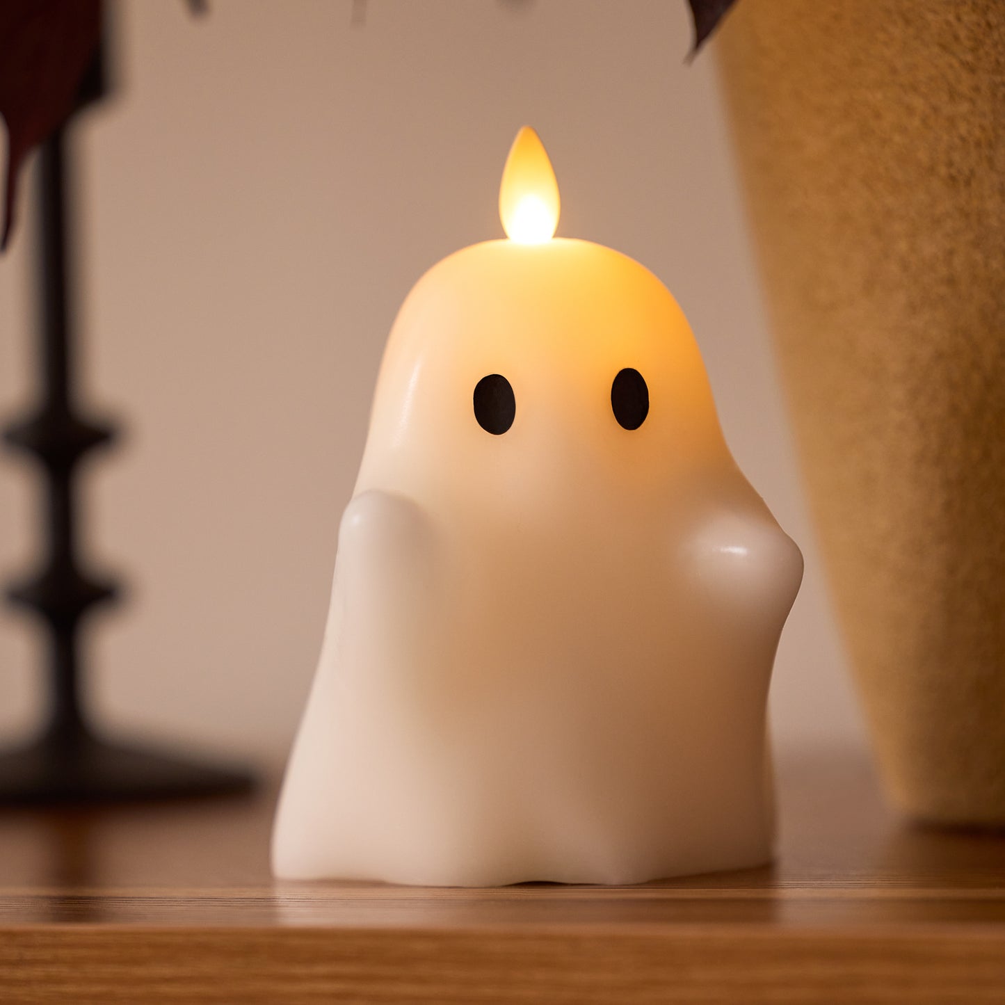 Bright White Flameless Candle Spooky Ghost