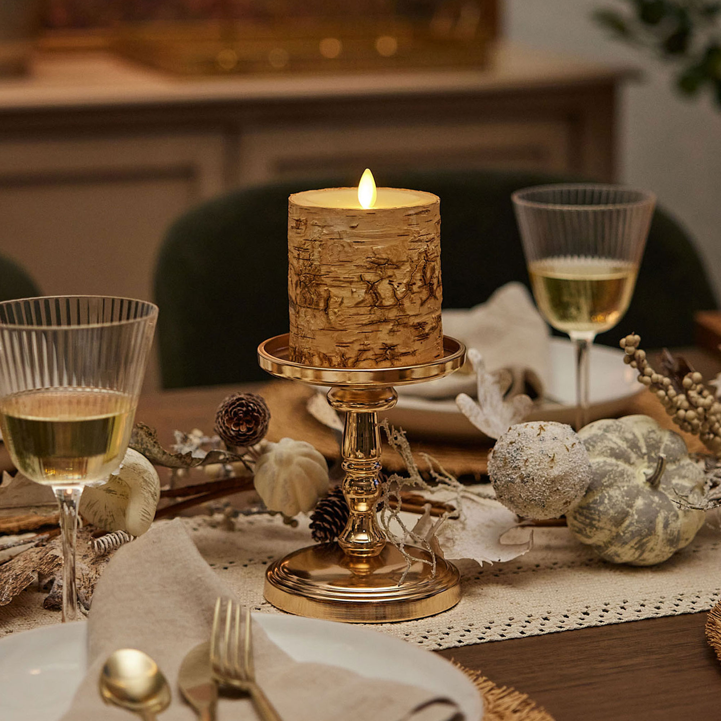 an image of Luminara's birch LED candles