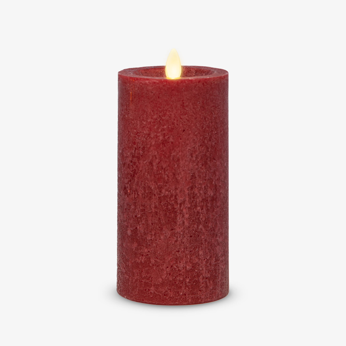 Burgundy Seaglass Flameless Candle Pillar - Recessed Top