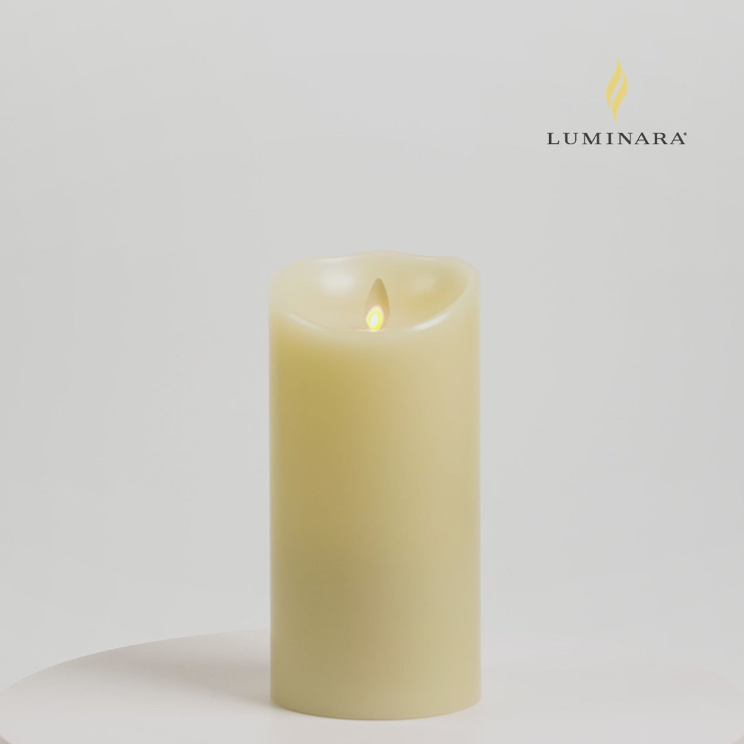 a video of Luminara's vanilla scented flameless candles
