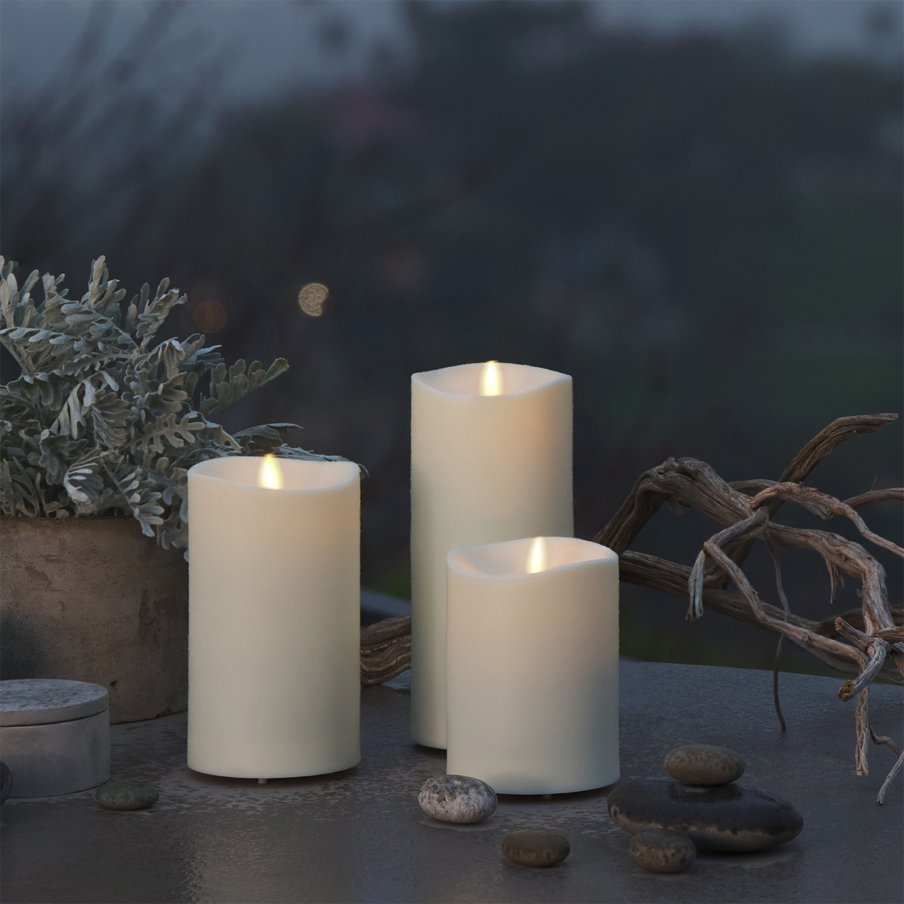 Ivory Pearl Flameless Candle from Luminara