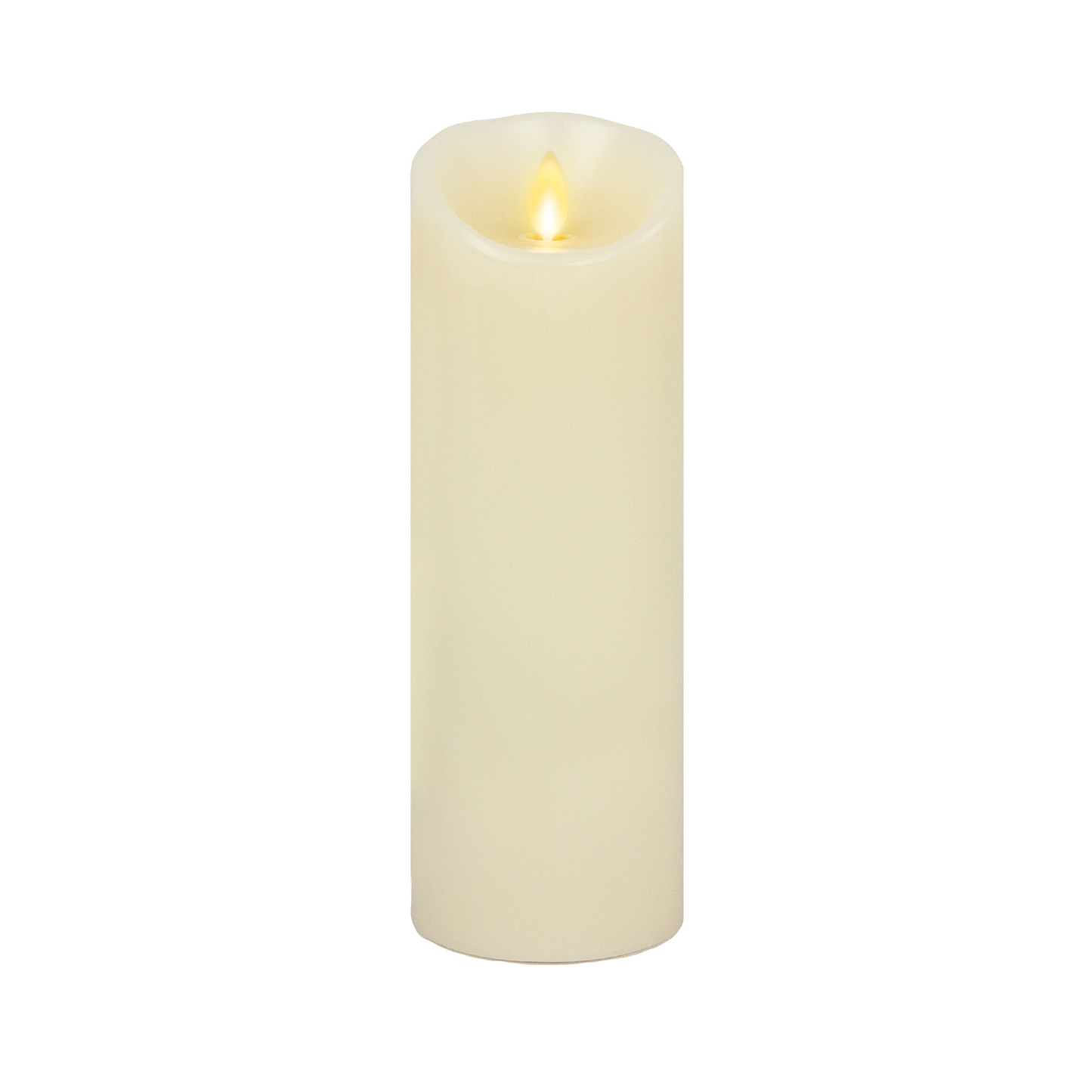 Ivory Flameless Candle Pillar - Scallop Top Vanilla Scented - 3” Width