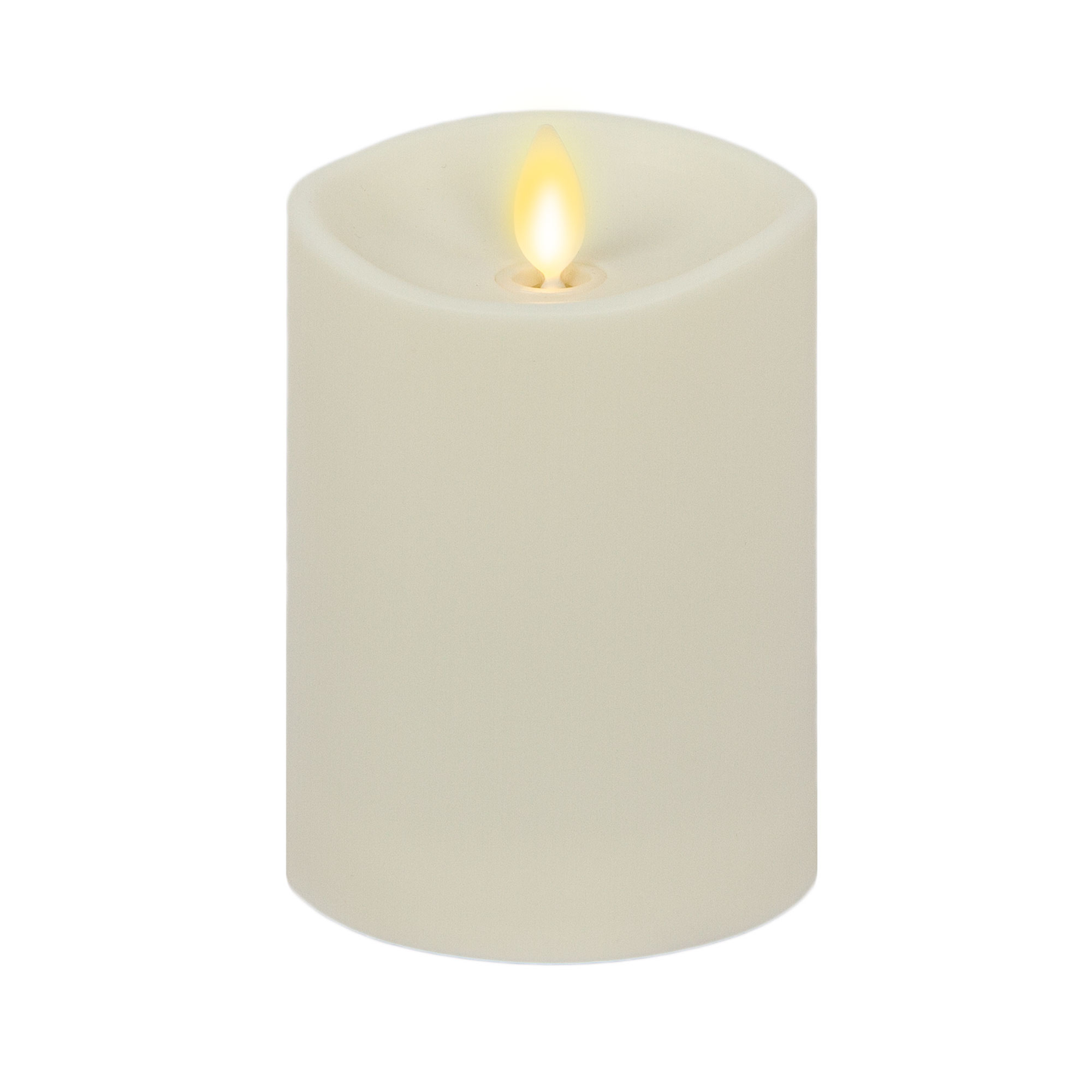 Pearl Ivory Outdoor Flameless Candle Pillar - Melted Top - 3.25" Width