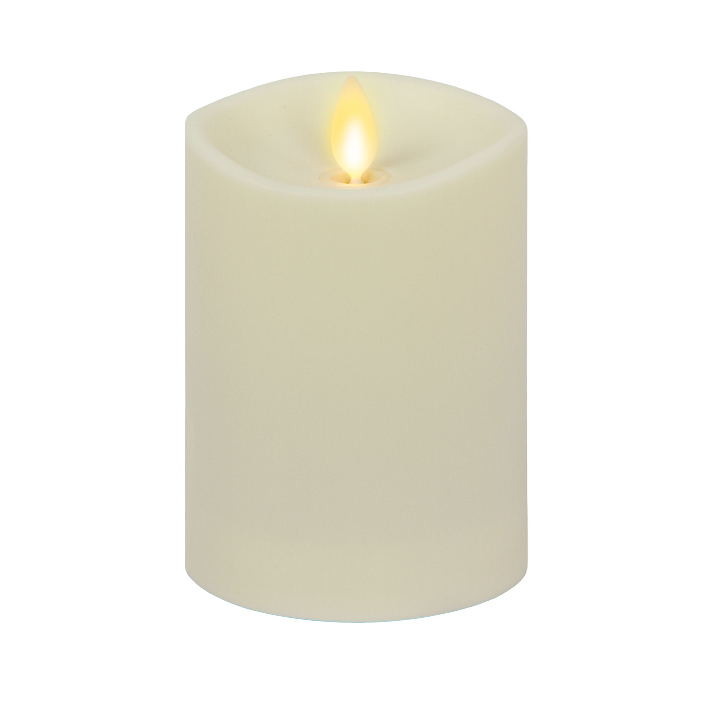 Pearl Ivory Outdoor Flameless Candle Pillar - Melted Top - 3.25" Width