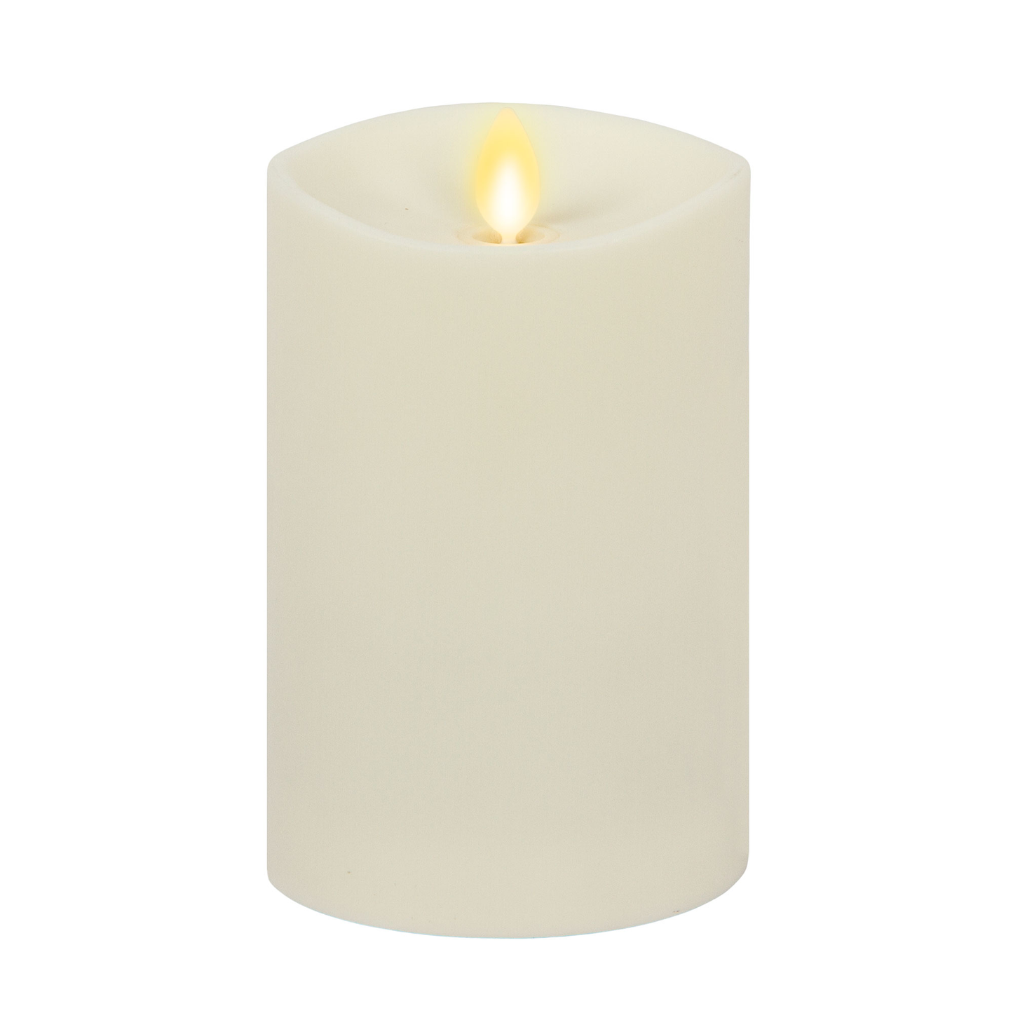 Pearl Ivory Outdoor Flameless Candle Pillar - Melted Top - 3.25" Width