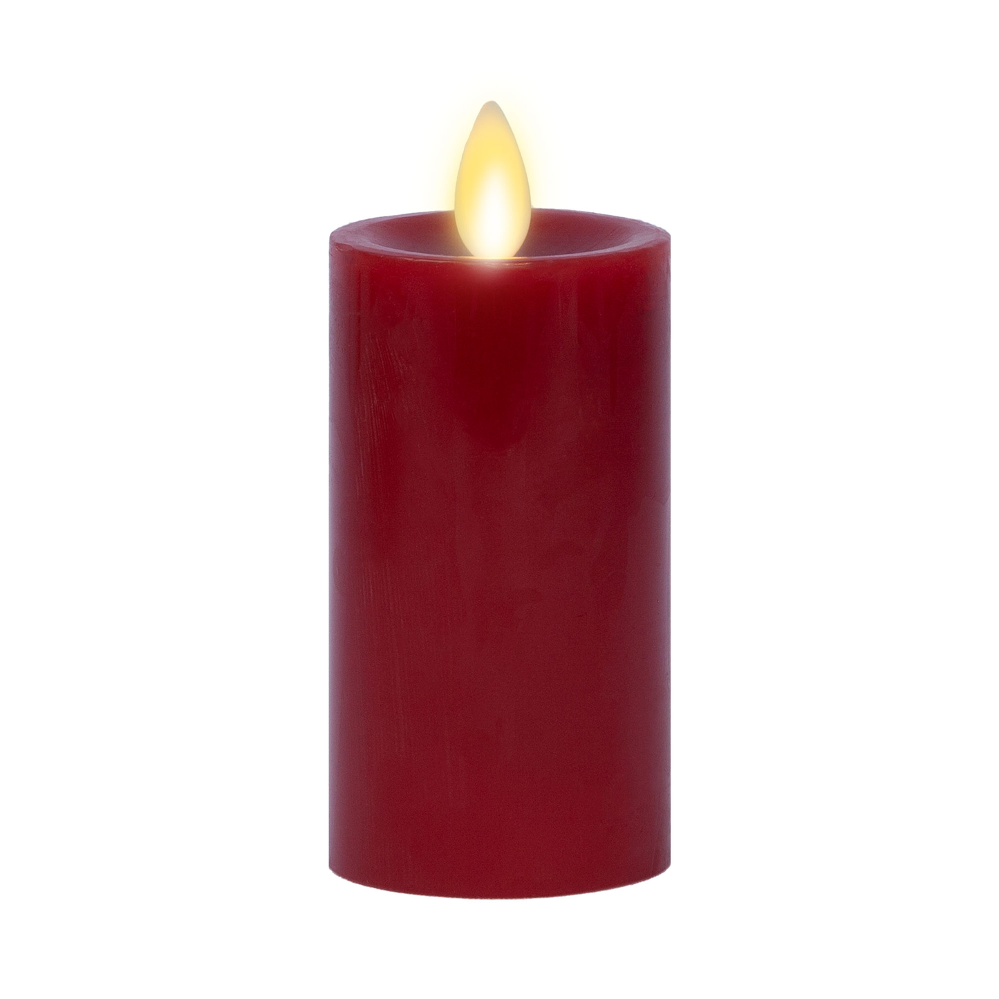 Burgundy Flameless Candle Slim Pillar - Recessed Top