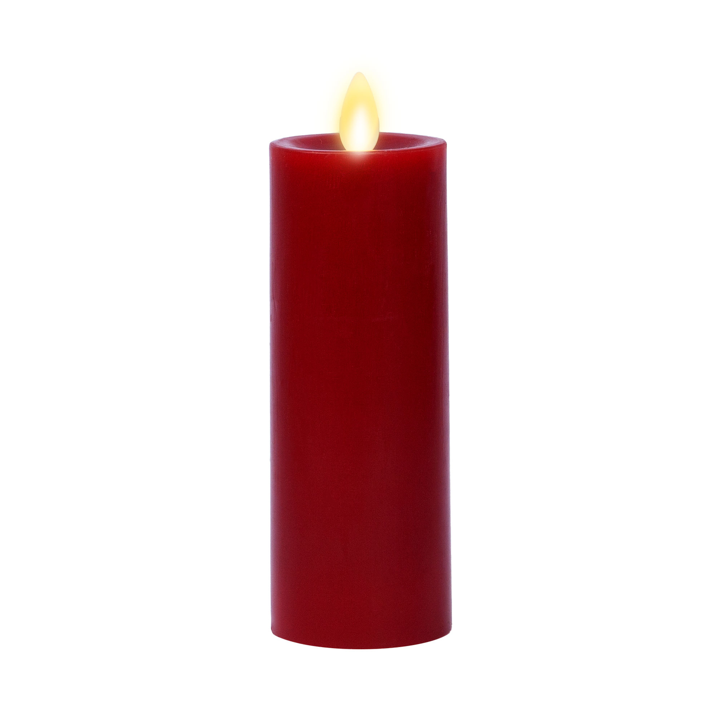 Burgundy Flameless Candle Slim Pillar - Recessed Top