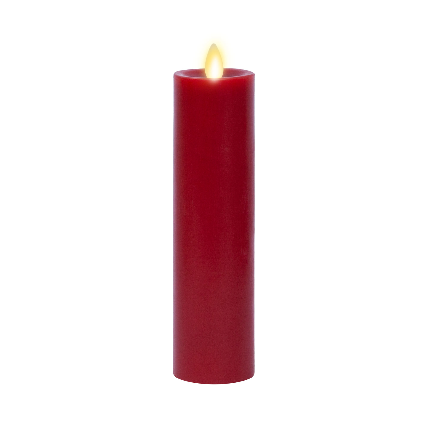 Burgundy Flameless Candle Slim Pillar - Recessed Top