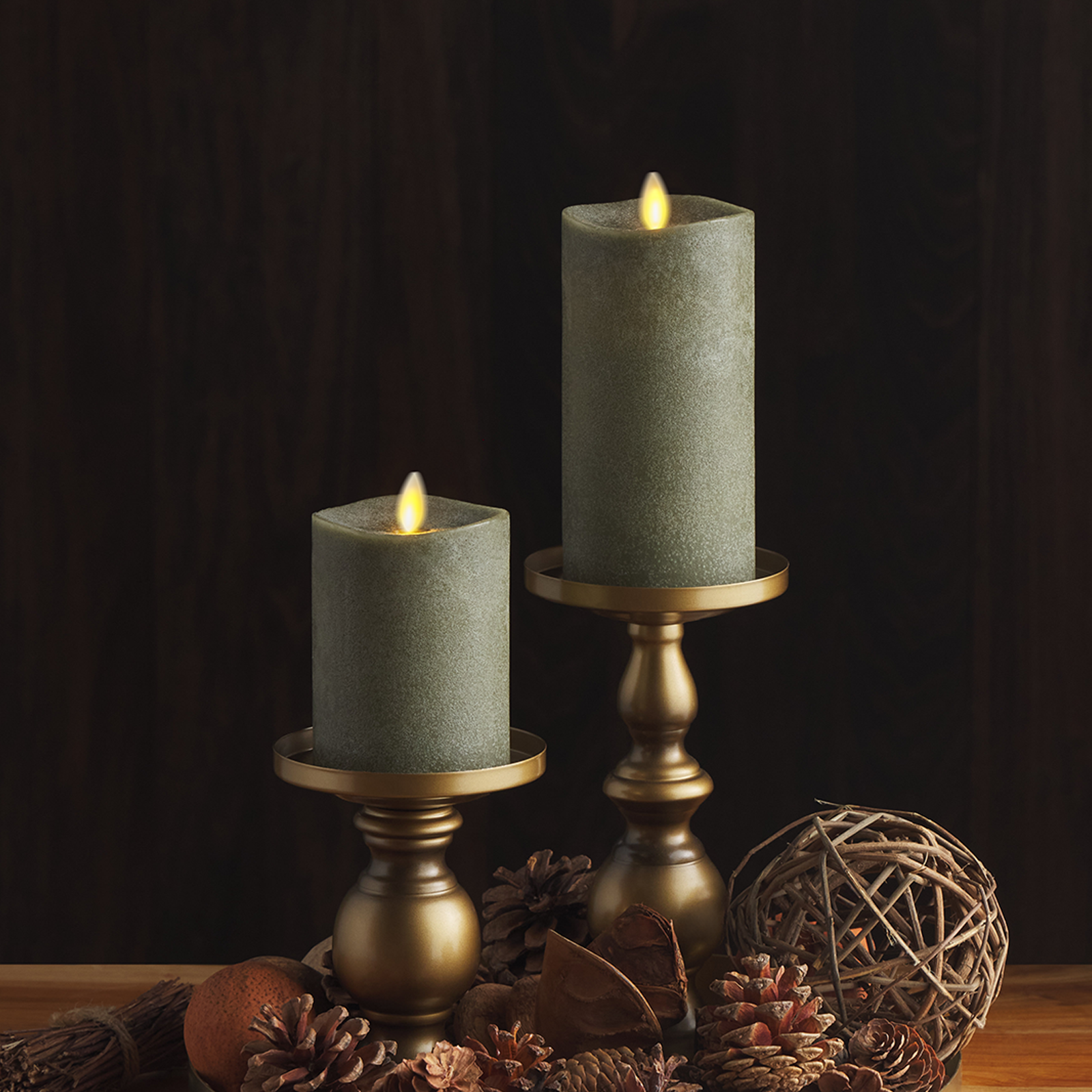 Luminara's Chalky Stone Grey Flameless Candle