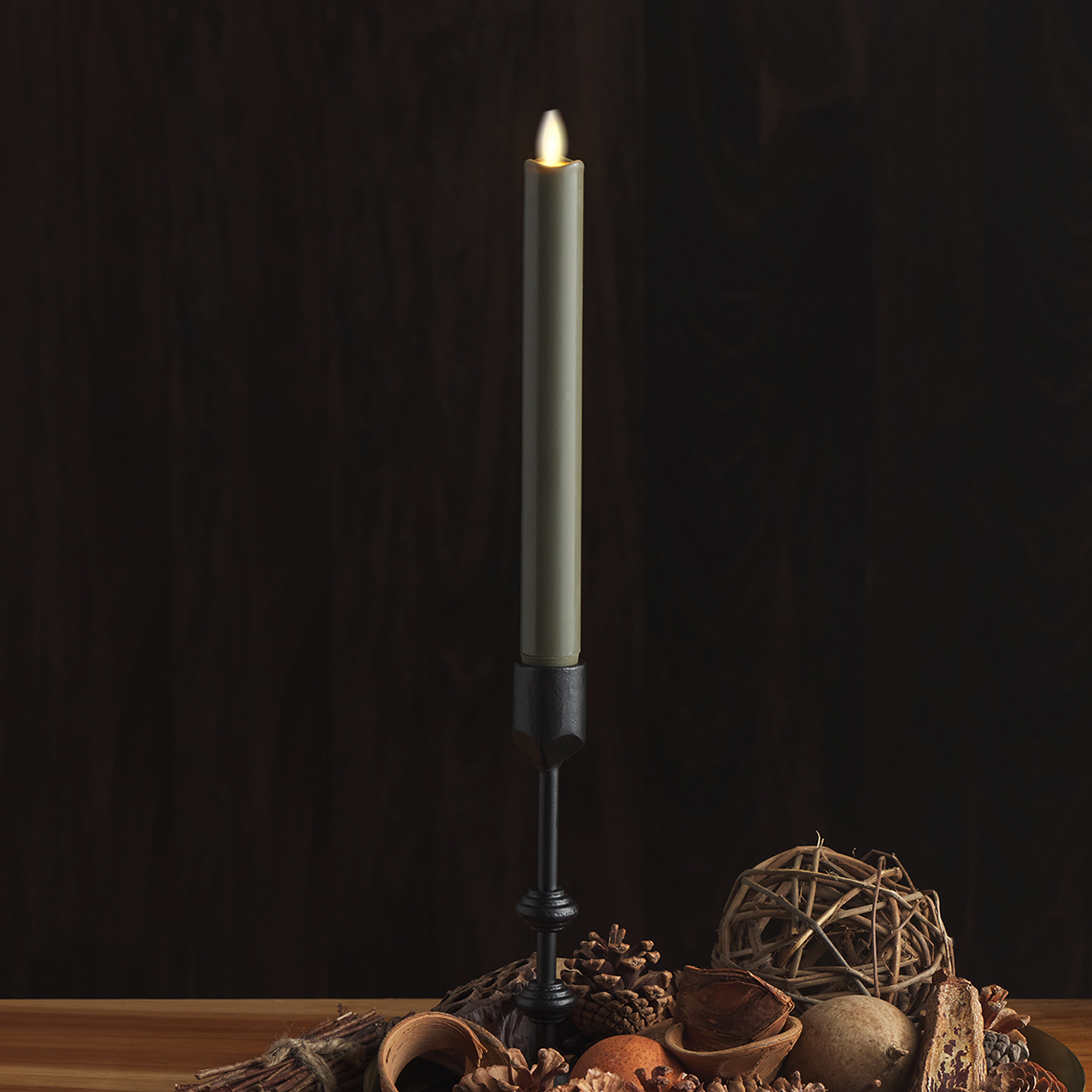Luminara's Stone Grey Flameless Candles Taper