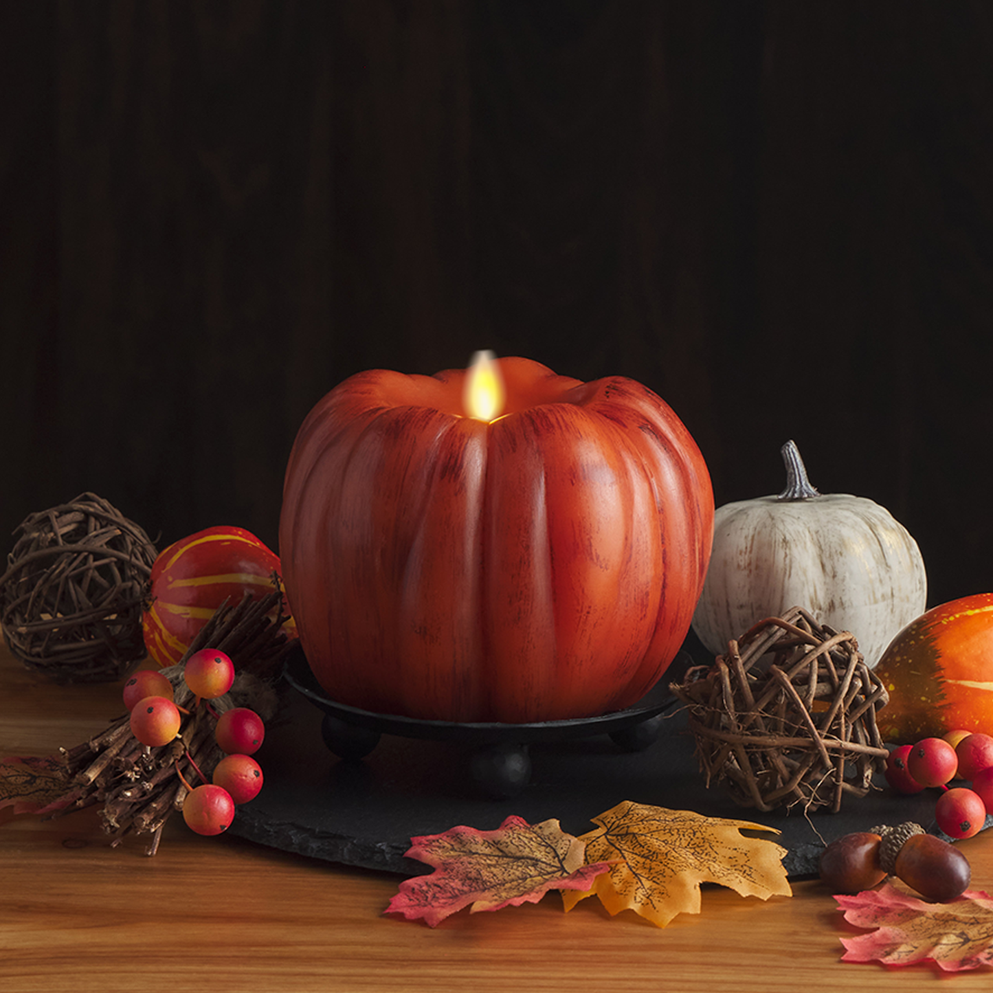 Luminara Pumpkin Orange Flameless Candle