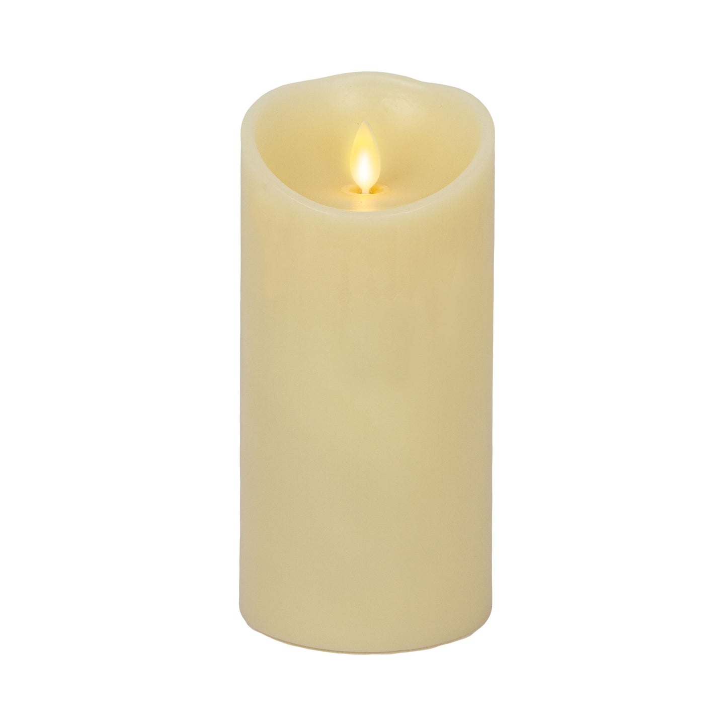 Ivory Flameless Candle Pillar - Scallop Top - 3.5" Width