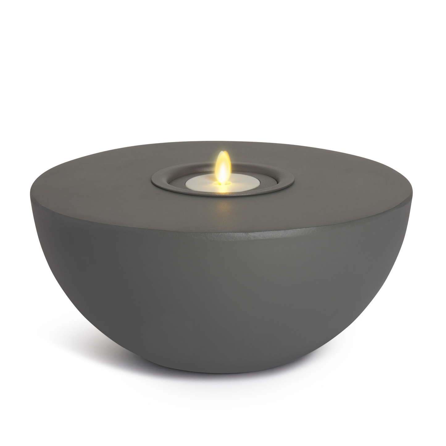 Semi-Round Concrete Decorative Candle Holder with Outdoor Votive