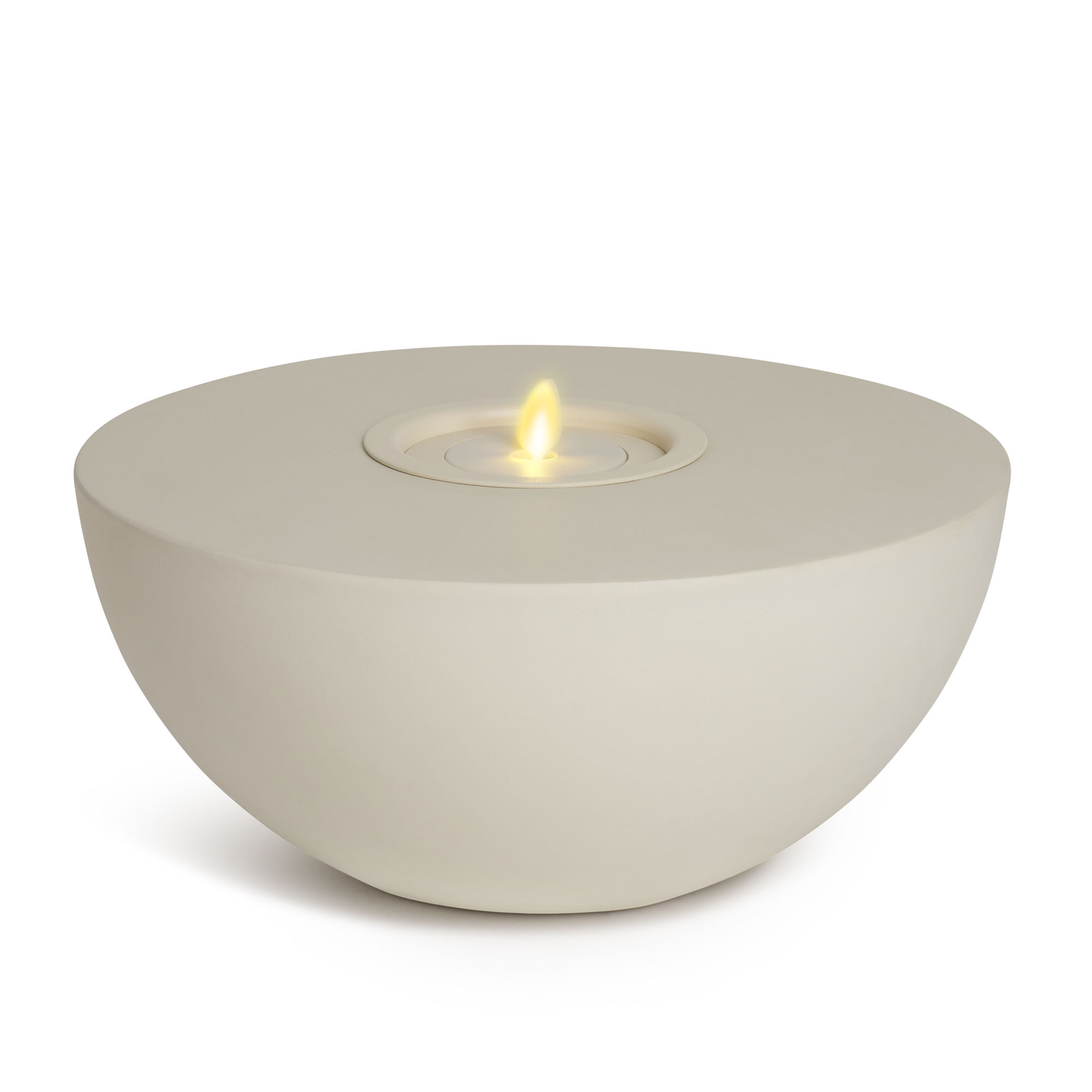 Semi-Round Concrete Decorative Candle Holder with Outdoor Votive