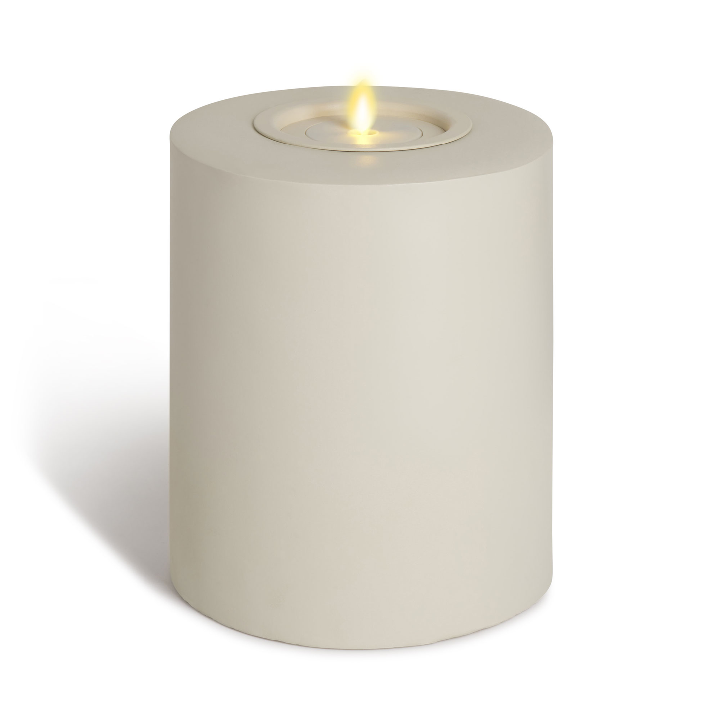 Small Concrete Cylinder Decorative Candle Holder with Outdoor Votive