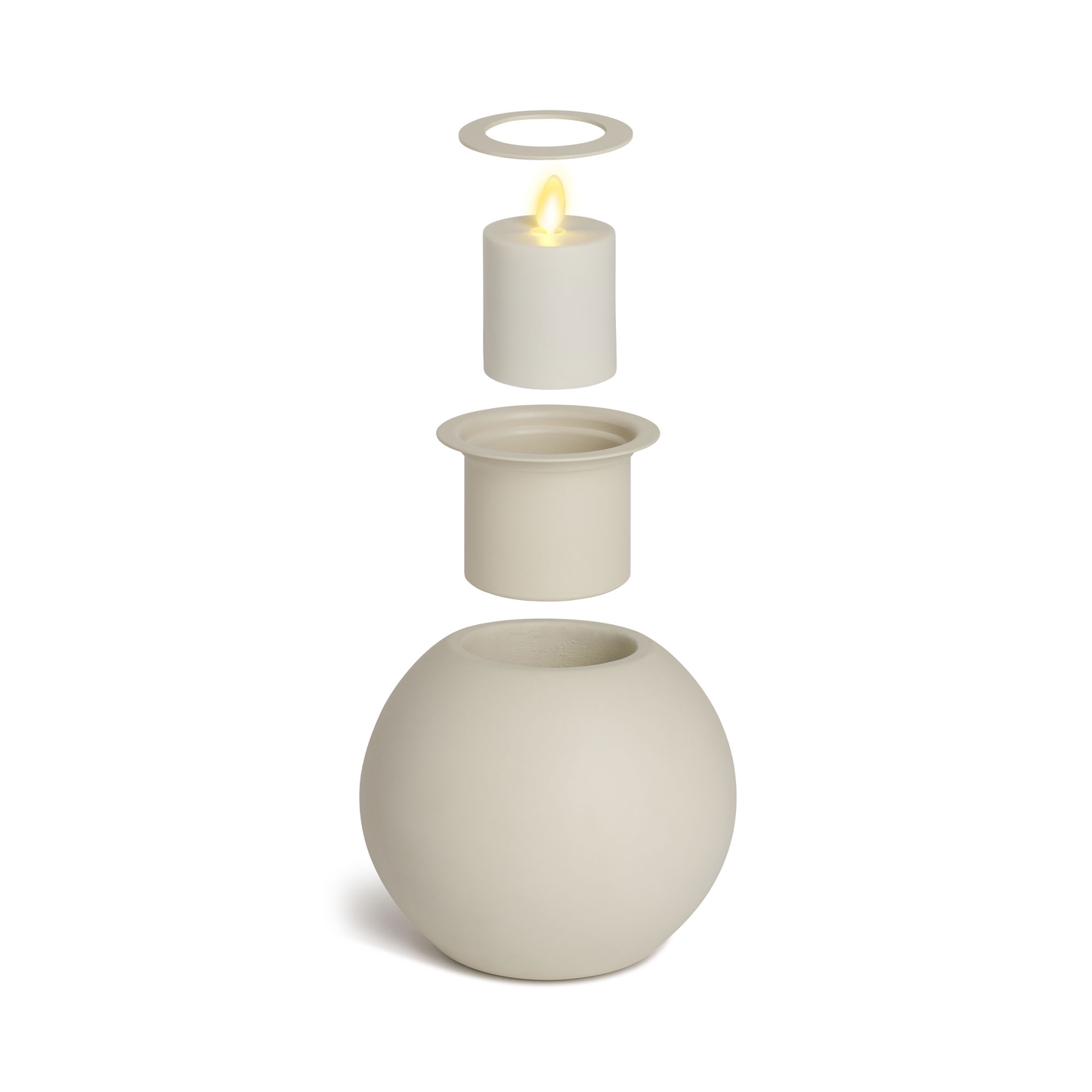 Round Concrete Decorative Candle Holder with Outdoor Votive