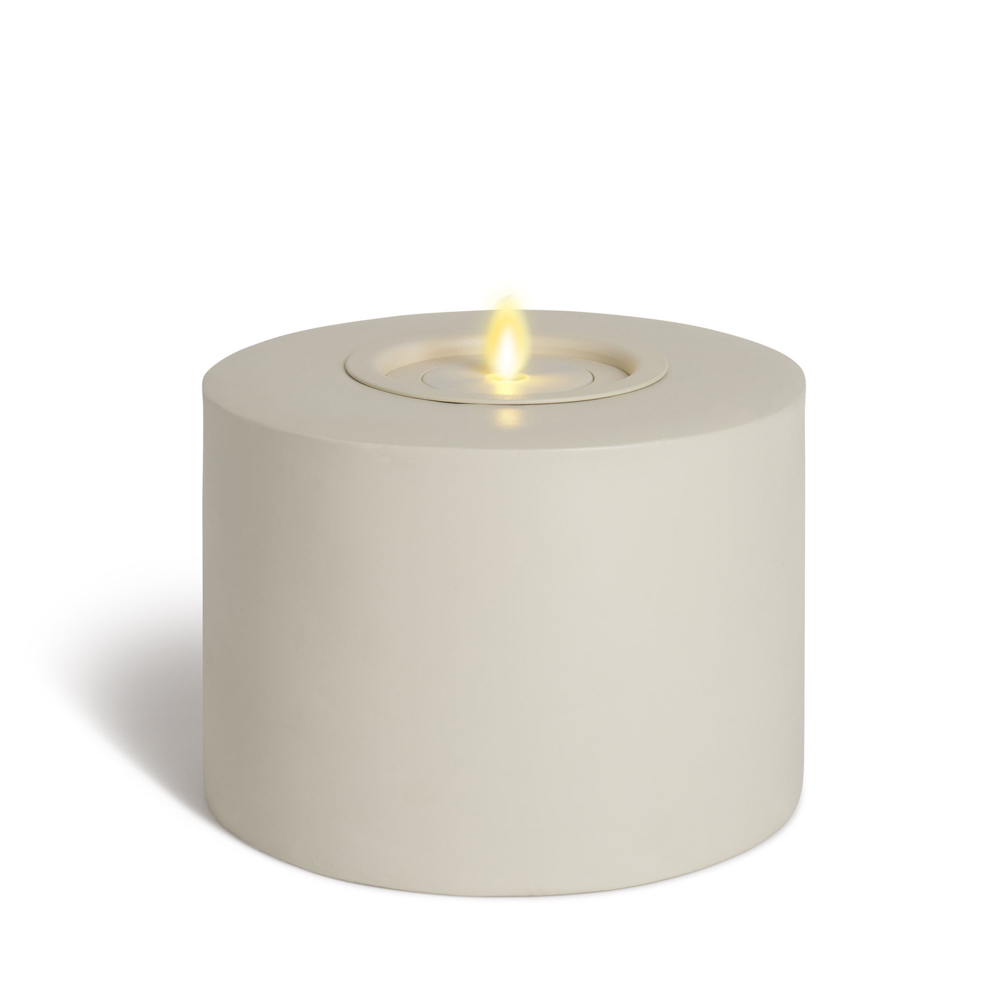 Petite Concrete Cylinder Decorative Candle Holder with Outdoor Votive