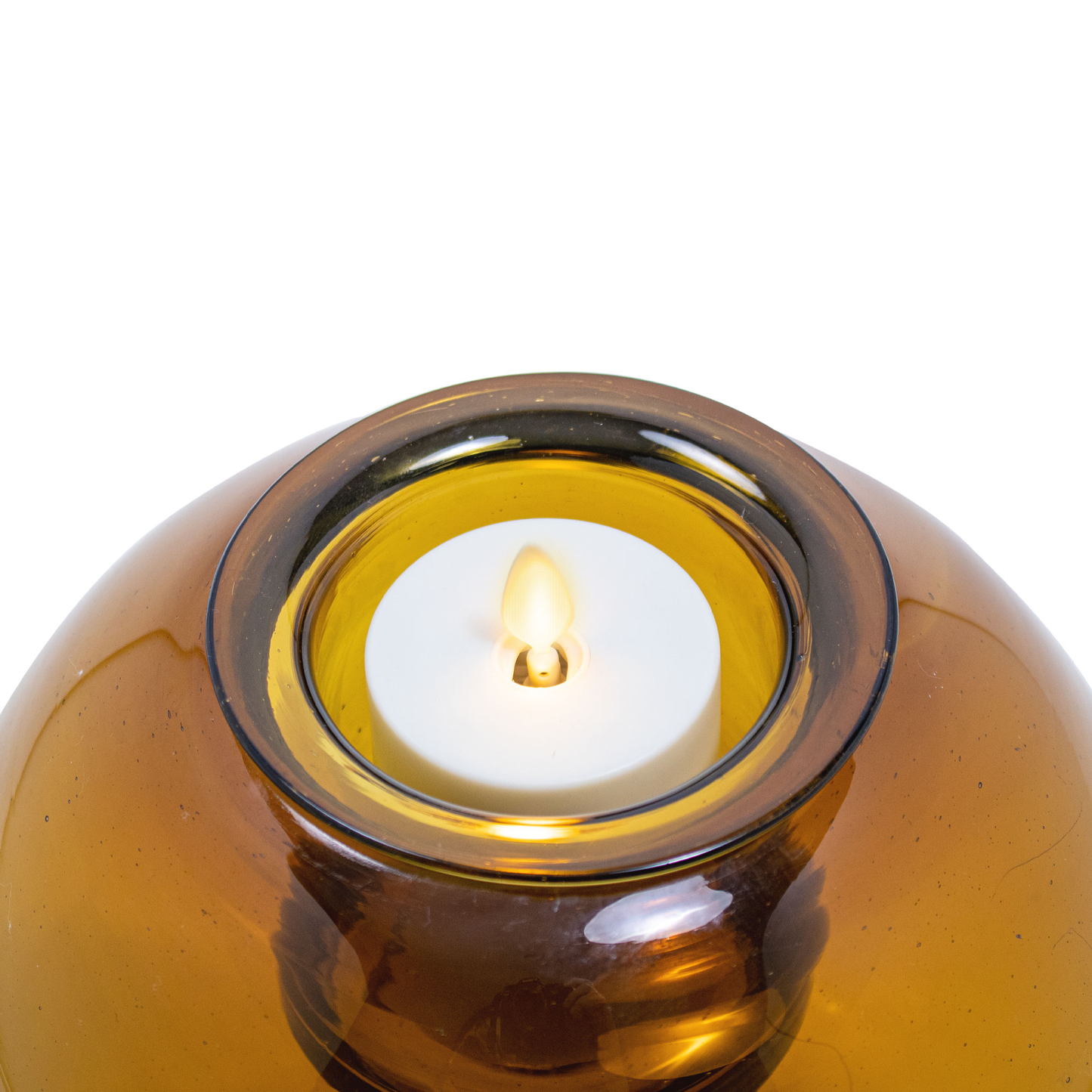 Oval Glass Decorative Candle Holder with Outdoor Votive