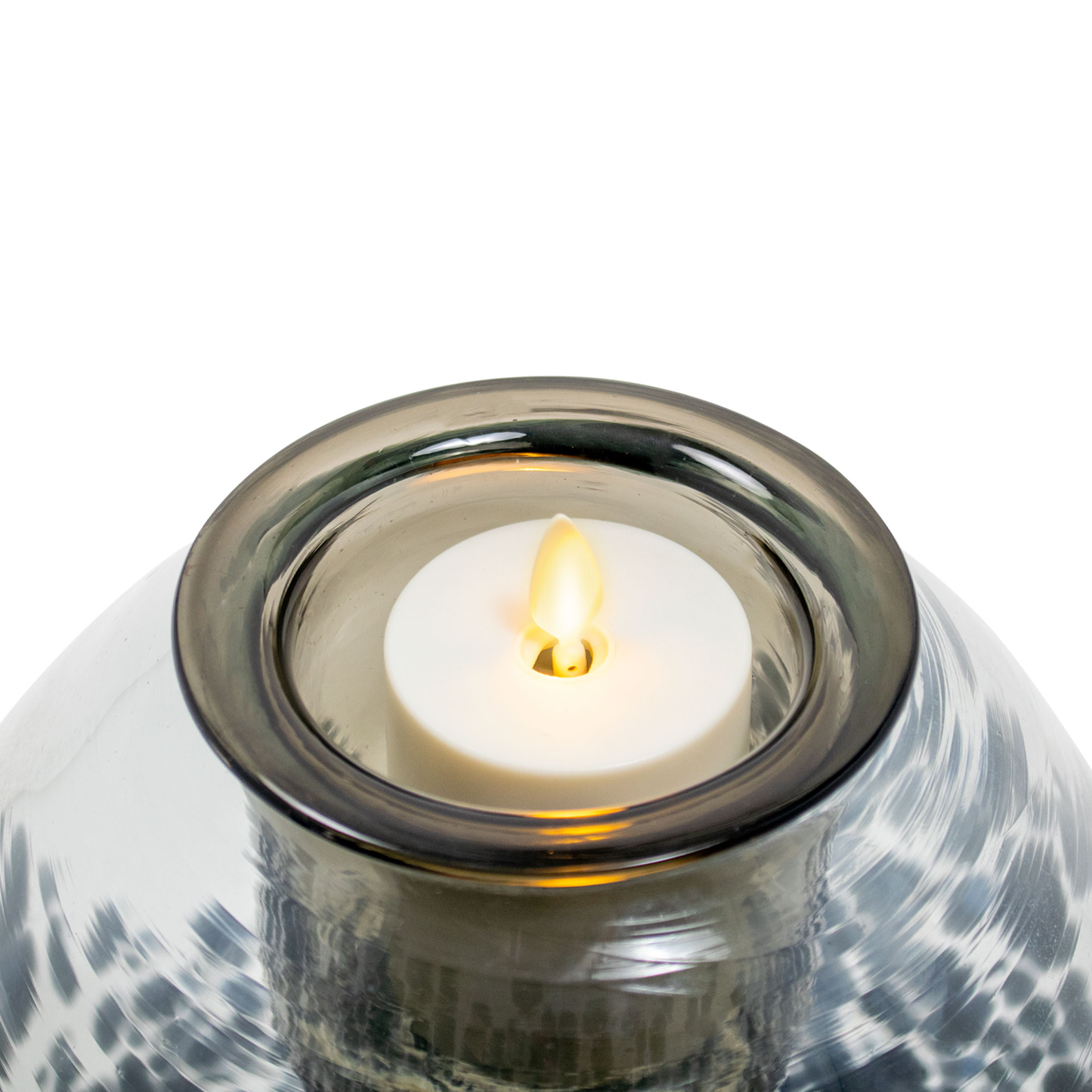Oval Glass Decorative Candle Holder with Outdoor Votive