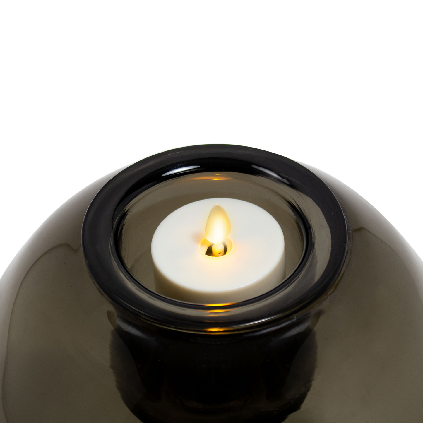 Oval Glass Decorative Candle Holder with Outdoor Votive