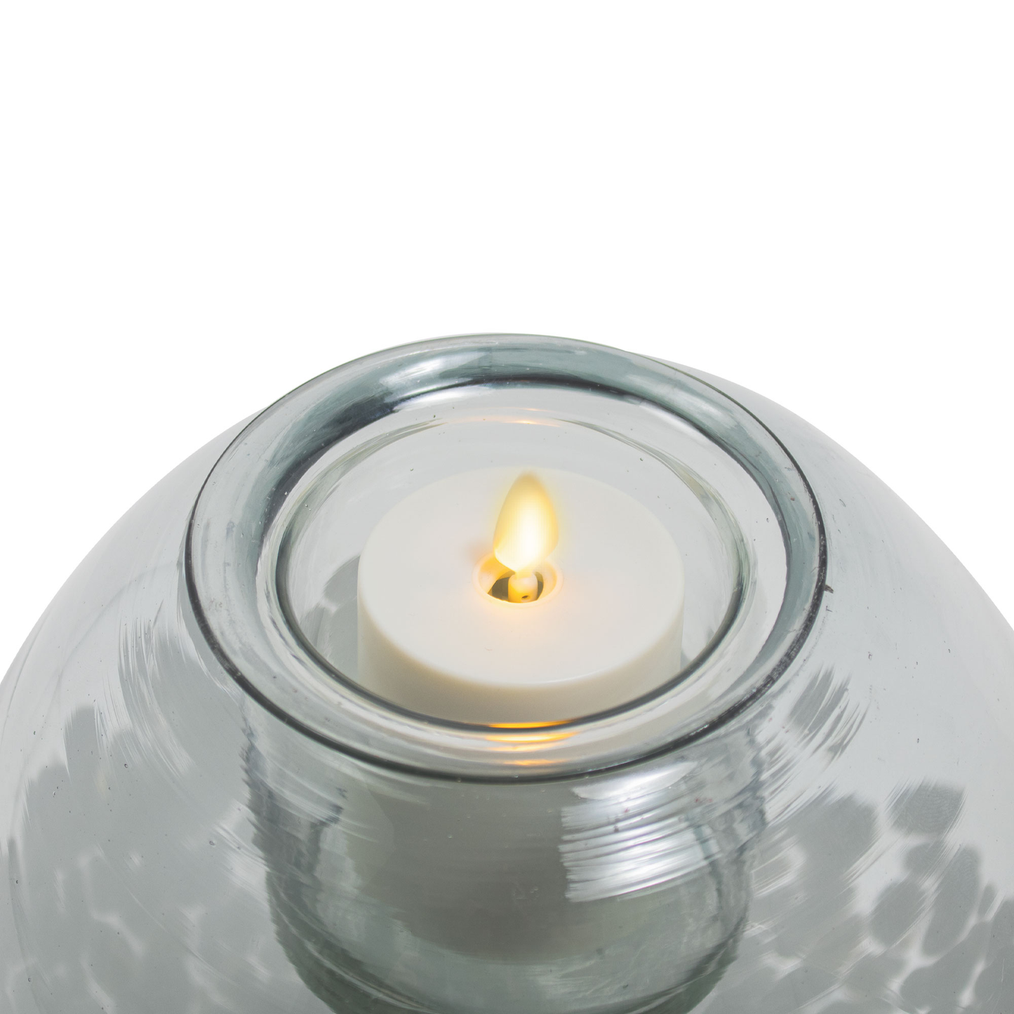 Oval Glass Decorative Candle Holder with Outdoor Votive