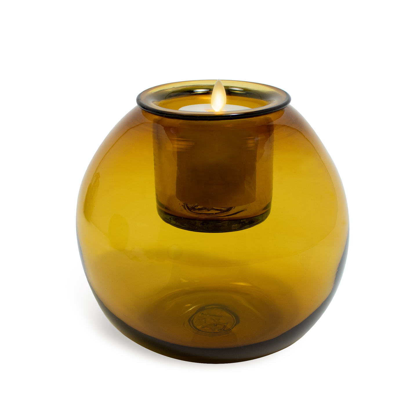 Round Glass Decorative Candle Holder with Outdoor Votive