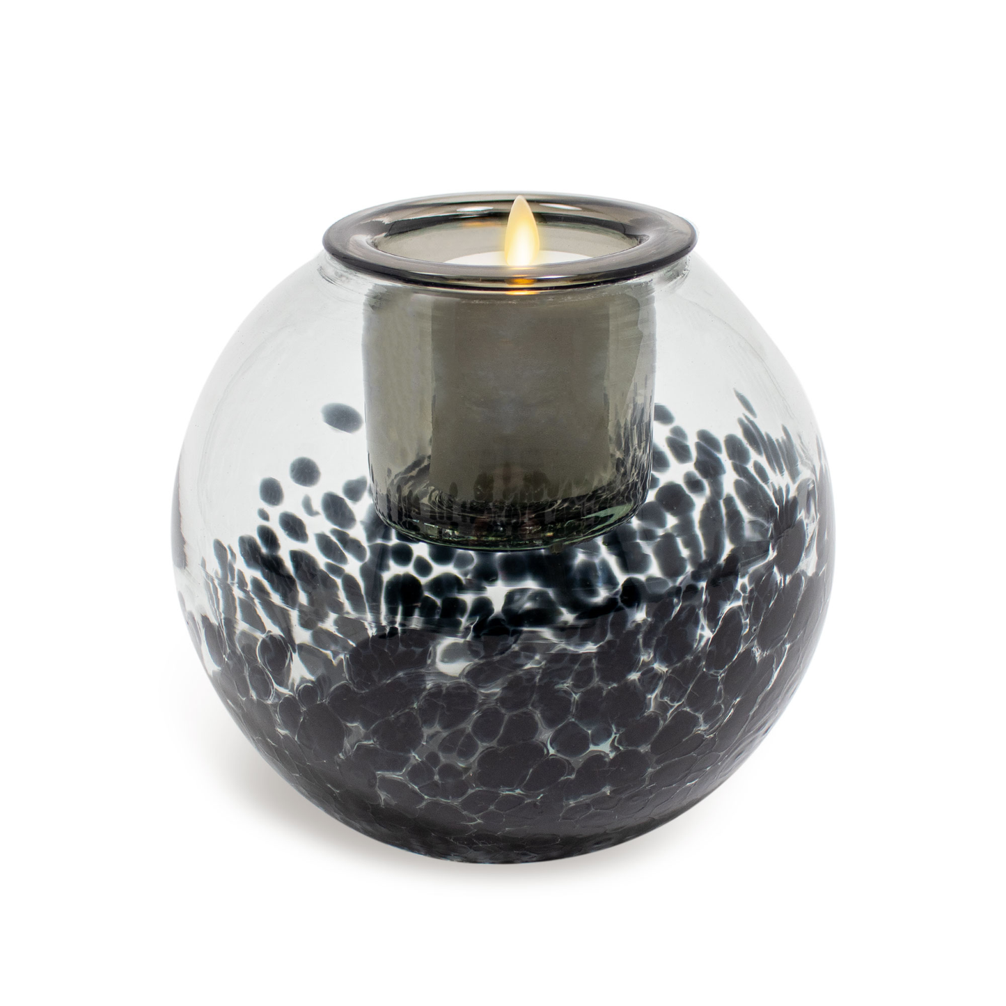 Round Glass Decorative Candle Holder with Outdoor Votive