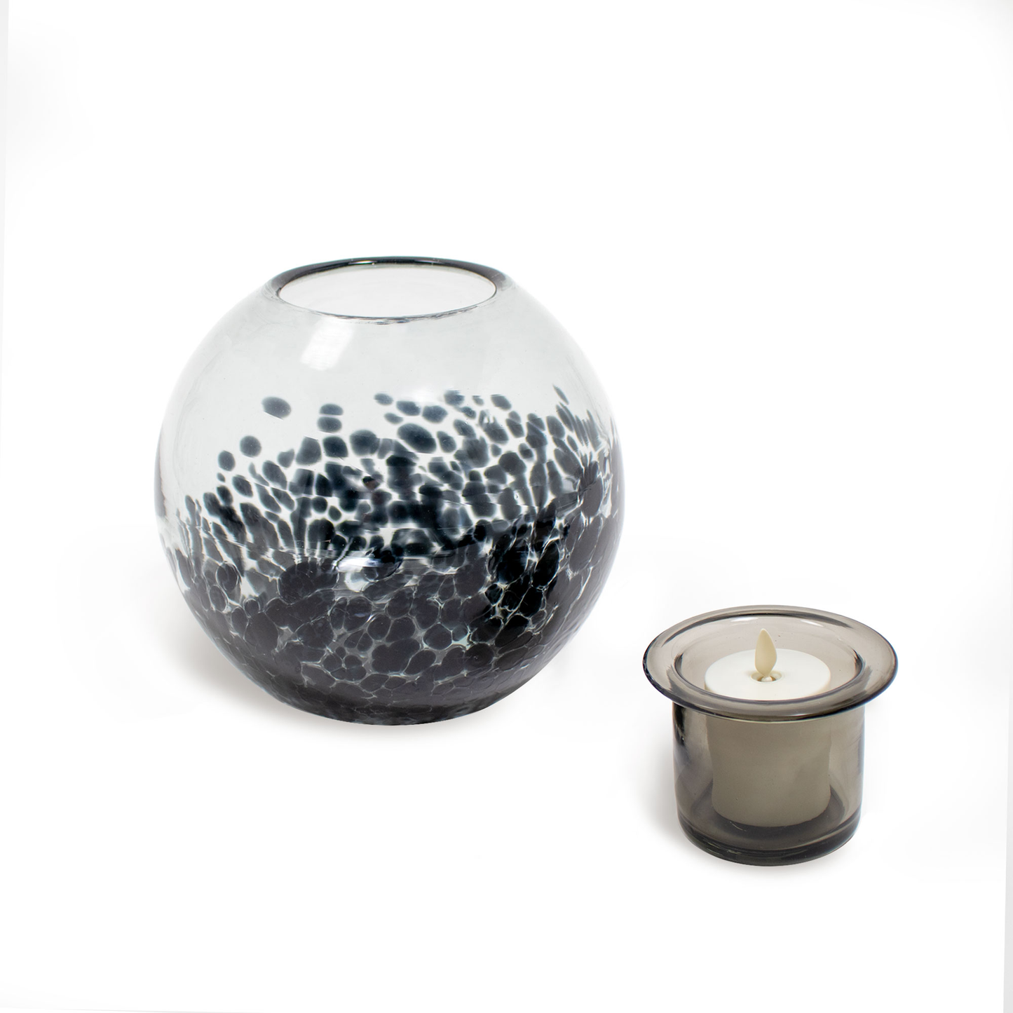 Round Glass Decorative Candle Holder with Outdoor Votive
