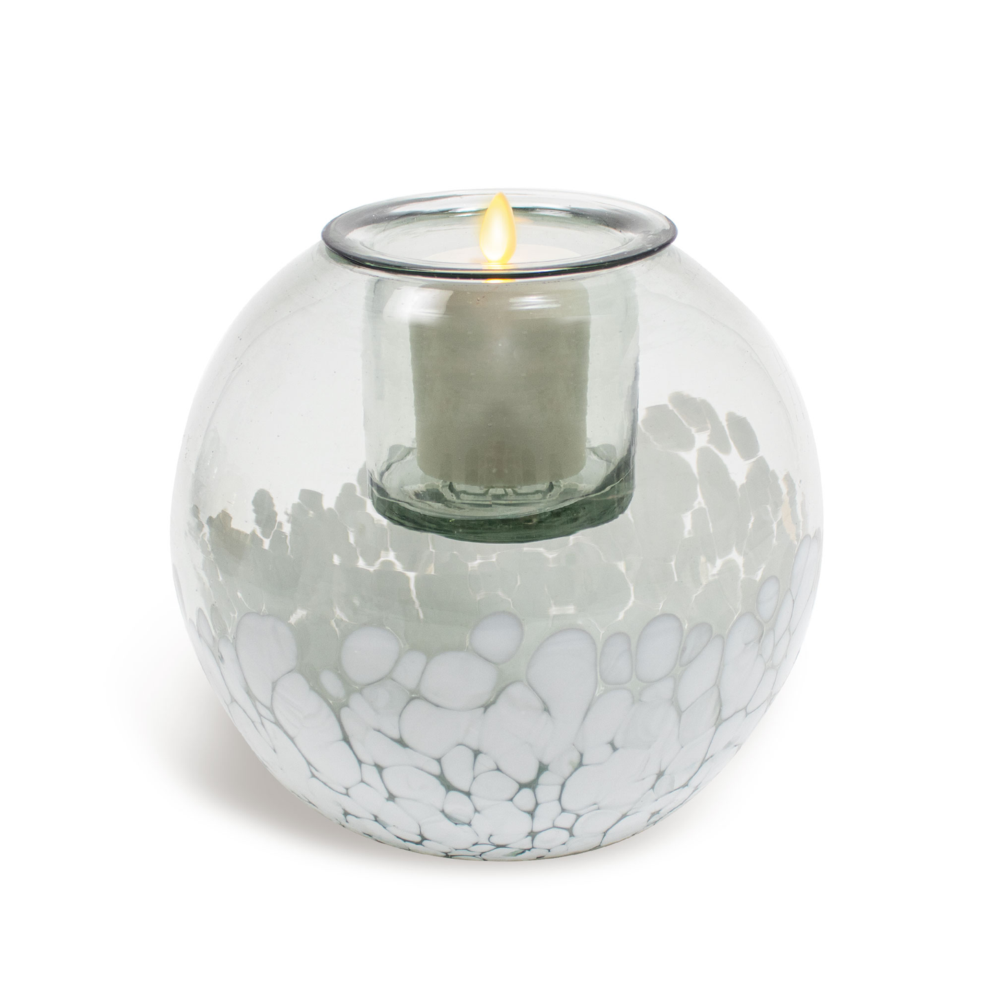Round Glass Decorative Candle Holder with Outdoor Votive