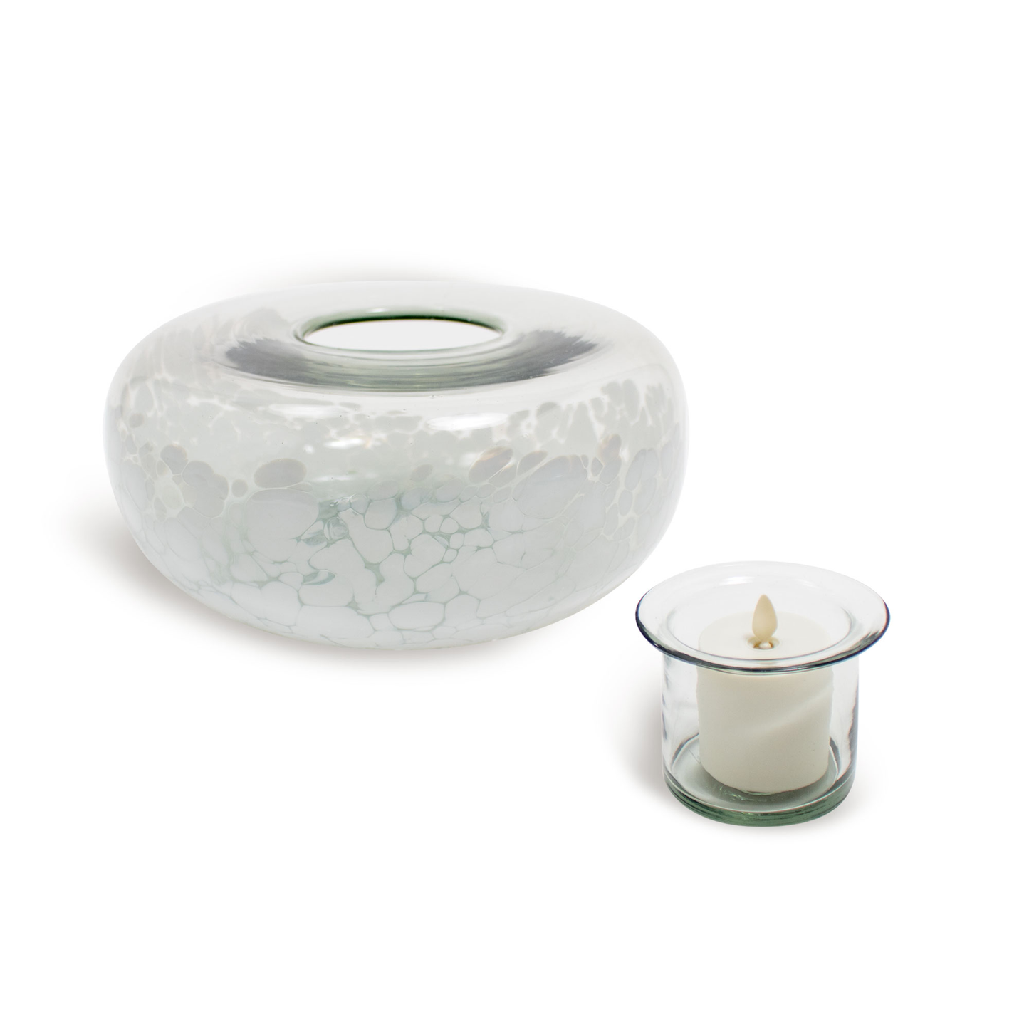 Tubular Glass Decorative Candle Holder with Outdoor Votive