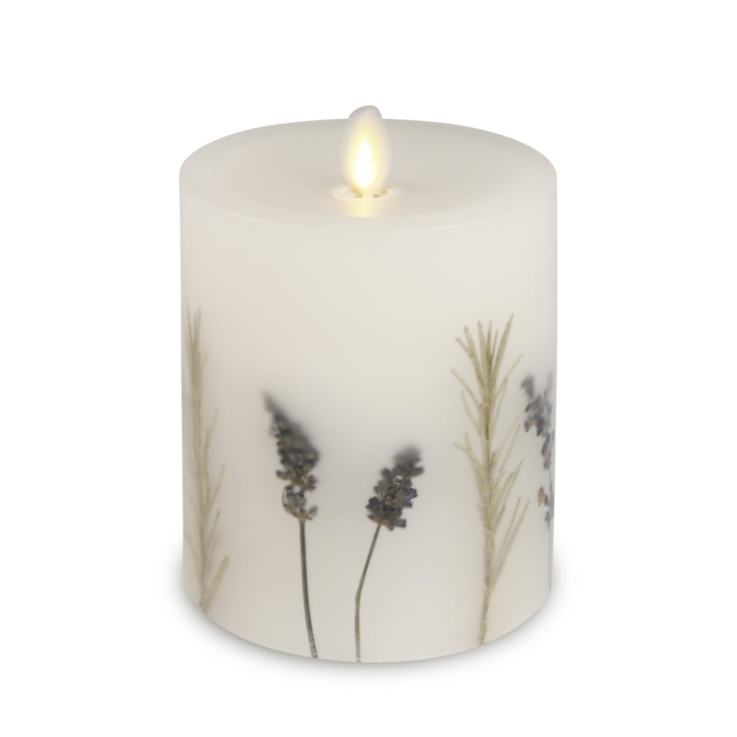 Luminara's Flameless Embedded Lavender Rosemary Candle Pillar