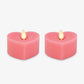 Set of 2 Sweet Pink Flameless Candle Heart Tealights