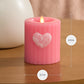 Sweet Pink Ribbed Flameless Candle Pillar