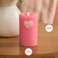 Sweet Pink Ribbed Flameless Candle Pillar