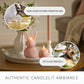 Dusky Rose Flameless Candle Floral Egg