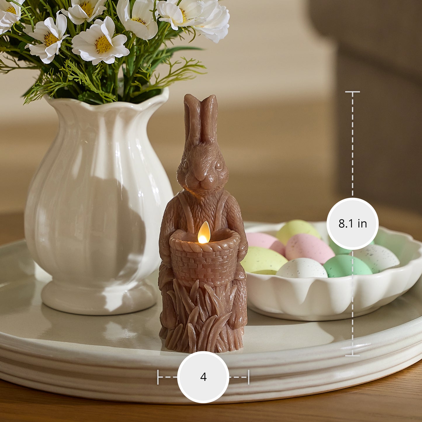 Chocolate Flameless Candle Rabbit
