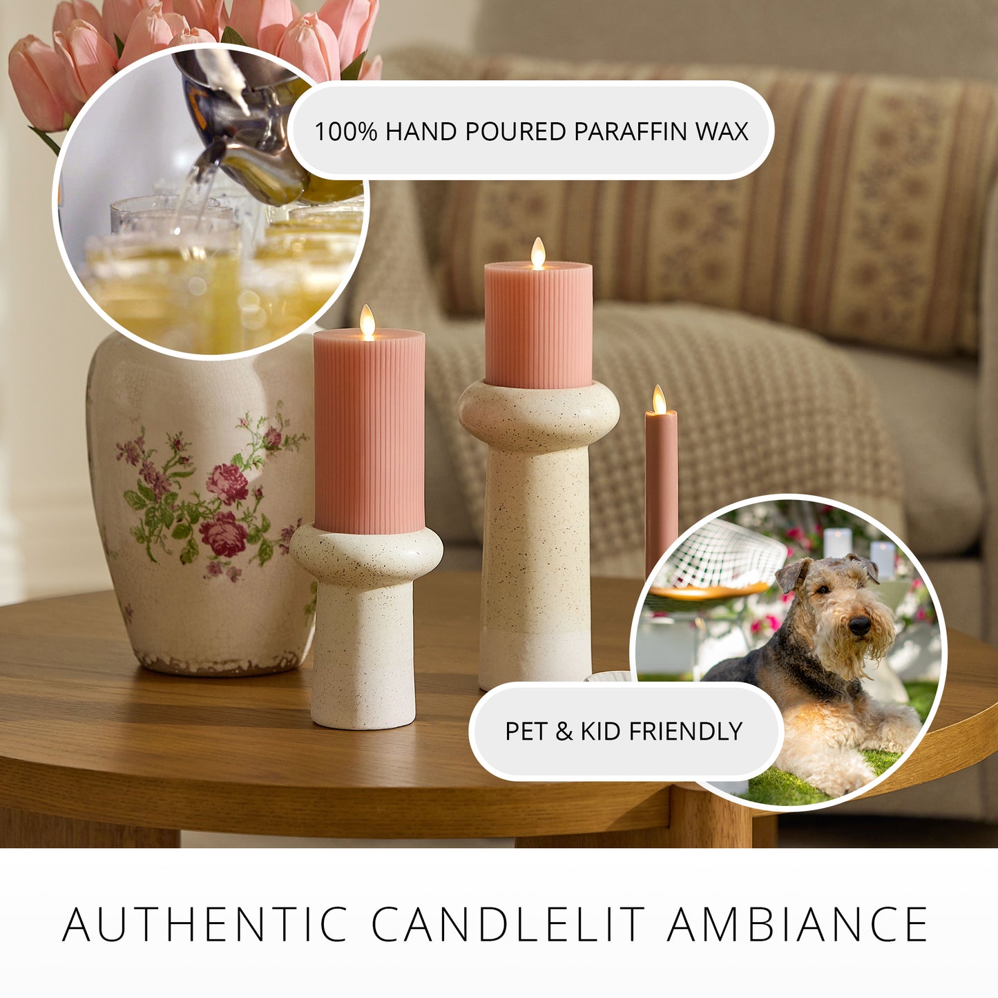Soft Clay Flameless Candle Taper