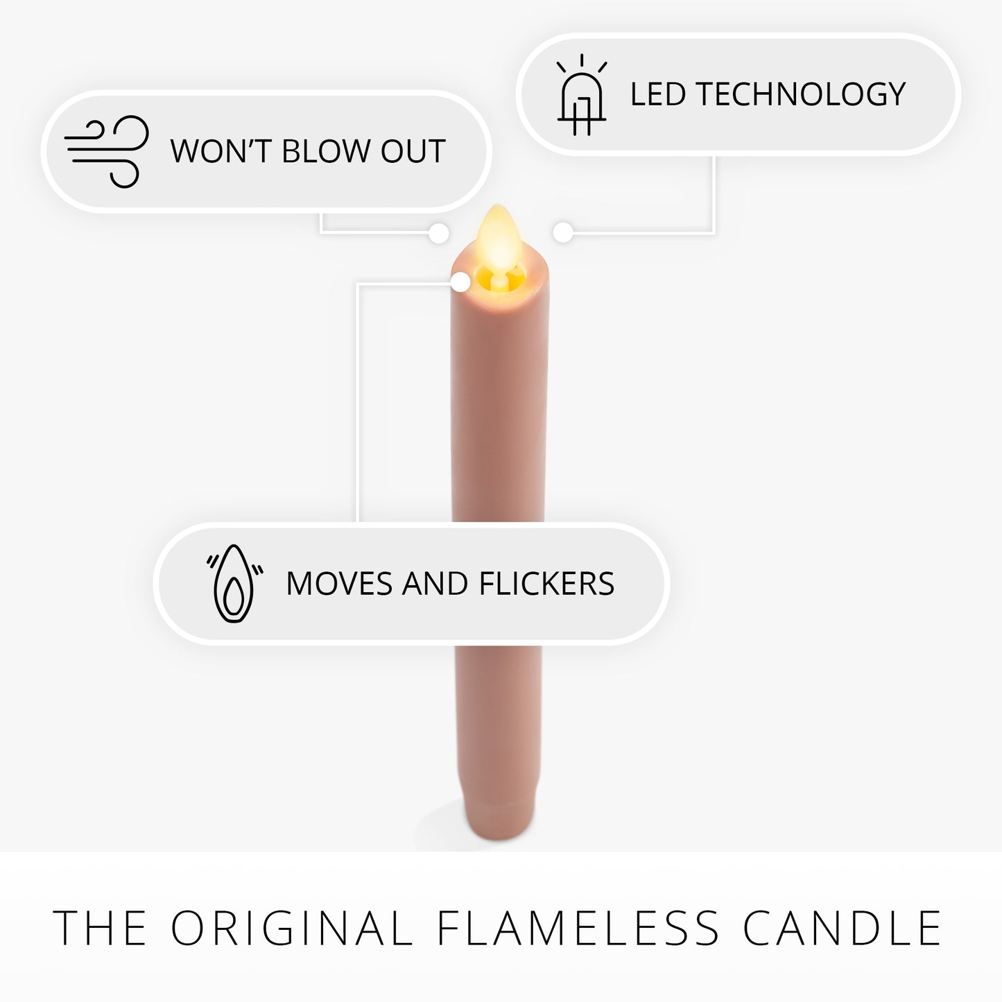 Soft Clay Flameless Candle Taper