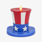 Red, White & Blue Flameless Candle Patriotic Hat