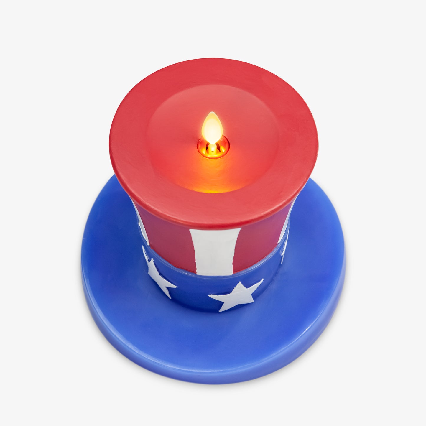 Red, White & Blue Flameless Candle Patriotic Hat
