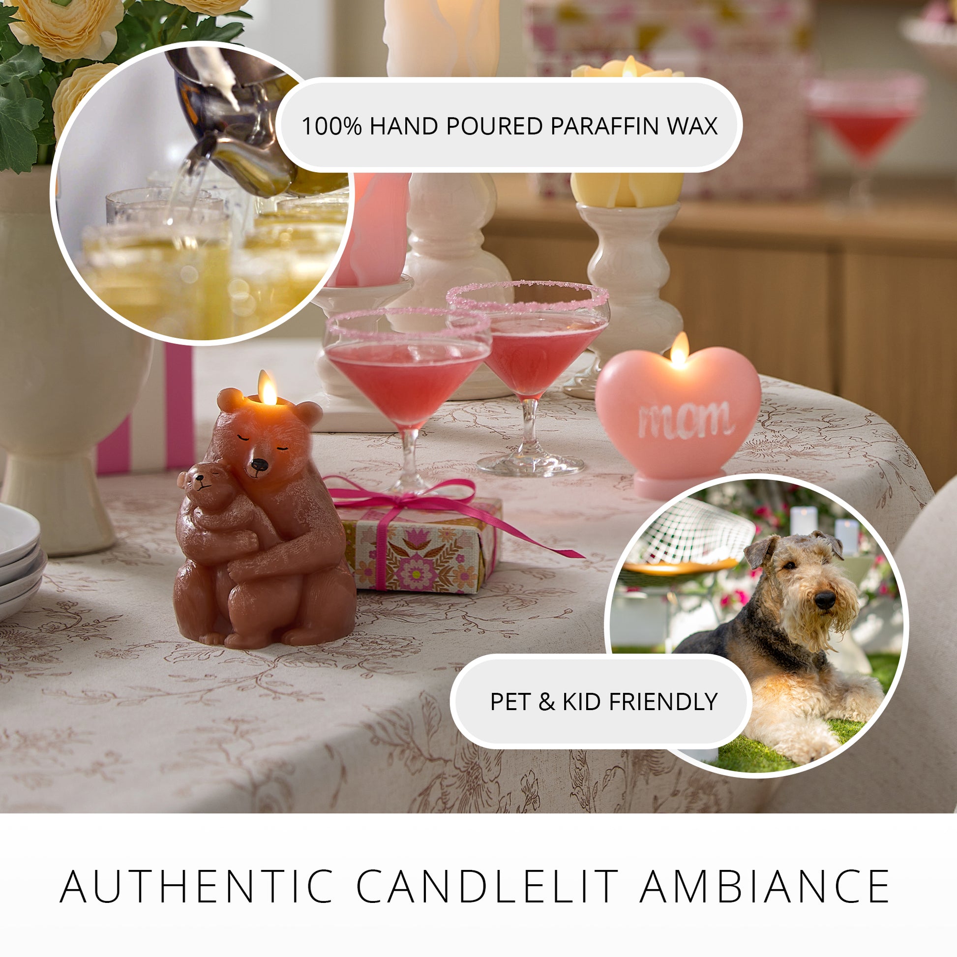 Crystal Rose "MOM" Standing Heart Flameless Candle Luminara Crystal Rose "MOM" Standing Heart Flameless Candle Luminara