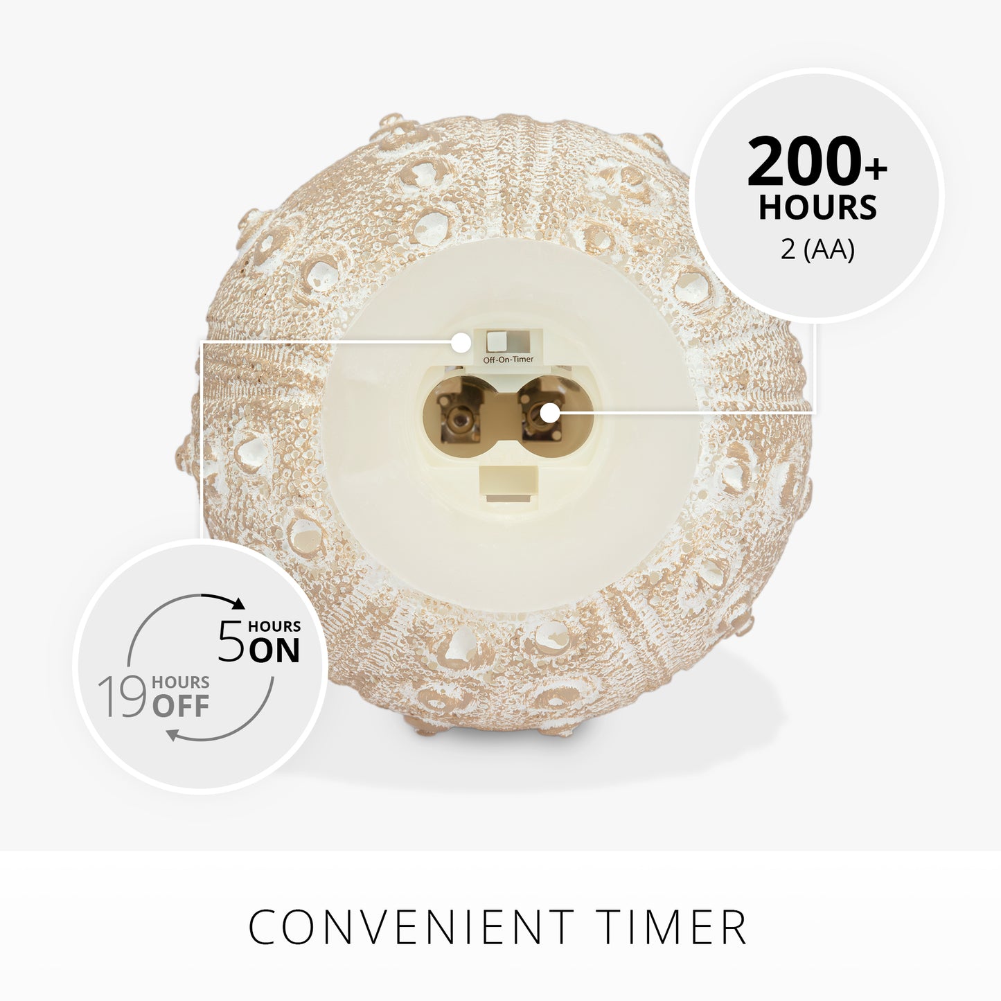 White Sea Urchin Shell Flameless Candle