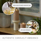 Timeless Taupe Chalky Ribbed Flameless Candle Pillar