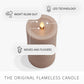 Timeless Taupe Chalky Ribbed Flameless Candle Pillar