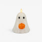 Bright White Ghost Holding Pumpkin
