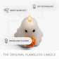 Bright White Ghost Holding Pumpkin
